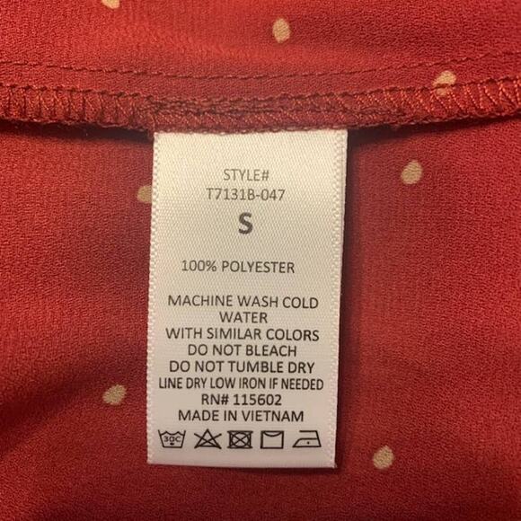 LUSH Warren Split Neck Polka Dot 3/4 Sleeve Blouse | S - Picture 7 of 7